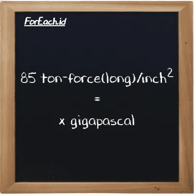Example ton-force(long)/inch<sup>2</sup> to gigapascal conversion (85 LT f/in<sup>2</sup> to GPa)